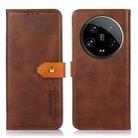 For Xiaomi 14 Ultra KHAZNEH Cowhide Texture Flip Leather Phone Case(Brown) - 1
