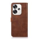 For Xiaomi Poco F6 / Redmi Turbo 3 KHAZNEH Cowhide Texture Flip Leather Phone Case(Brown) - 3