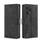 For Xiaomi Redmi Note 12 Turbo Skin Feel Crocodile Magnetic Clasp Leather Phone Case(Black) - 1