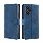 For Xiaomi Redmi Note 12 Turbo Skin Feel Crocodile Magnetic Clasp Leather Phone Case(Blue) - 1