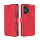 For Xiaomi Redmi Note 12 Turbo Skin Feel Crocodile Magnetic Clasp Leather Phone Case(Red) - 1
