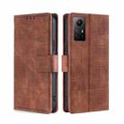 For Xiaomi Redmi Note 12S 4G Skin Feel Crocodile Magnetic Clasp Leather Phone Case(Brown) - 1