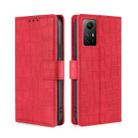 For Xiaomi Redmi Note 12S 4G Skin Feel Crocodile Magnetic Clasp Leather Phone Case(Red) - 1