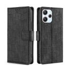 For Xiaomi Redmi 12 4G Skin Feel Crocodile Magnetic Clasp Leather Phone Case(Black) - 1