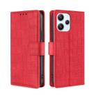 For Xiaomi Redmi 12 4G Skin Feel Crocodile Magnetic Clasp Leather Phone Case(Red) - 1