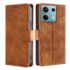 For Xiaomi Redmi Note 13 4G Skin Feel Crocodile Magnetic Clasp Leather Phone Case(Brown) - 1