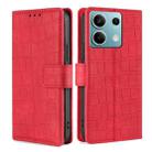 For Xiaomi Redmi Note 13 4G Skin Feel Crocodile Magnetic Clasp Leather Phone Case(Red) - 1