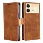 For Xiaomi Redmi Note 13R Pro 5G Skin Feel Crocodile Magnetic Clasp Leather Phone Case(Brown) - 1