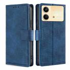For Xiaomi Redmi Note 13R Pro 5G Skin Feel Crocodile Magnetic Clasp Leather Phone Case(Blue) - 1