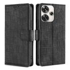 For Xiaomi Redmi Turbo 3 5G Skin Feel Crocodile Magnetic Clasp Leather Phone Case(Black) - 1