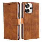 For Xiaomi Redmi Turbo 3 5G Skin Feel Crocodile Magnetic Clasp Leather Phone Case(Brown) - 1