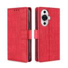For Huawei nova 11 4G Skin Feel Crocodile Magnetic Clasp Leather Phone Case(Red) - 1
