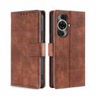 For Huawei nova 11 Pro 4G / 11 Ultra 4G Skin Feel Crocodile Magnetic Clasp Leather Phone Case(Brown) - 1