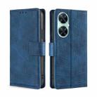 For Huawei Enjoy 60 Pro / nova 11i Skin Feel Crocodile Magnetic Clasp Leather Phone Case(Blue) - 1