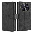 For Huawei nova 12i 4G Skin Feel Crocodile Magnetic Clasp Leather Phone Case(Black) - 1