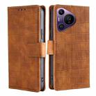 For Huawei Pura 70 Pro / 70 Pro+ 5G Skin Feel Crocodile Magnetic Clasp Leather Phone Case(Brown) - 1