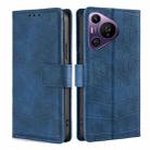 For Huawei Pura 70 Pro / 70 Pro+ 5G Skin Feel Crocodile Magnetic Clasp Leather Phone Case(Blue) - 1