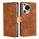 For Huawei Pura 70 Ultra 5G Skin Feel Crocodile Magnetic Clasp Leather Phone Case(Brown) - 1