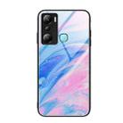 For vivo iQOO Z7 Marble Pattern Glass Protective Phone Case(Pink) - 1