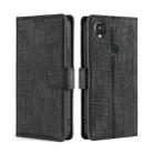 For Kyocera Digno SX3-KYG02 Skin Feel Crocodile Magnetic Clasp Leather Phone Case(Black) - 1