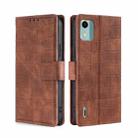 For Nokia C12 Skin Feel Crocodile Magnetic Clasp Leather Phone Case(Brown) - 1