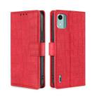 For Nokia C12 Skin Feel Crocodile Magnetic Clasp Leather Phone Case(Red) - 1