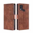 For Nokia C22 Skin Feel Crocodile Magnetic Clasp Leather Phone Case(Brown) - 1