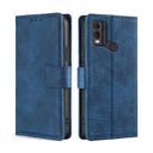 For Nokia C22 Skin Feel Crocodile Magnetic Clasp Leather Phone Case(Blue) - 1