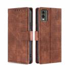 For Nokia C32 Skin Feel Crocodile Magnetic Clasp Leather Phone Case(Brown) - 1