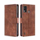 For Nokia G11 Plus Skin Feel Crocodile Magnetic Clasp Leather Phone Case(Brown) - 1