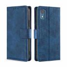 For Nokia C02 TA-1522 Skin Feel Crocodile Magnetic Clasp Leather Phone Case(Blue) - 1