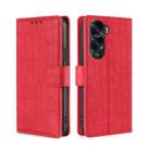 For Honor X50i 5G / 9 Lite Skin Feel Crocodile Magnetic Clasp Leather Phone Case(Red) - 1