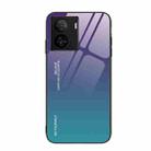 For vivo iQOO Z7 Gradient Color Glass Phone Case(Aurora Blue) - 1