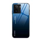 For vivo iQOO Z7 Gradient Color Glass Phone Case(Blue Black) - 1