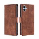 For Samsung Galaxy A04e 4G Skin Feel Crocodile Magnetic Clasp Leather Phone Case(Brown) - 1
