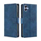 For Samsung Galaxy A04e 4G Skin Feel Crocodile Magnetic Clasp Leather Phone Case(Blue) - 1