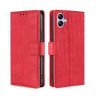 For Samsung Galaxy A04e 4G Skin Feel Crocodile Magnetic Clasp Leather Phone Case(Red) - 1