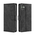 For Samsung Galaxy F14 5G Skin Feel Crocodile Magnetic Clasp Leather Phone Case(Black) - 1