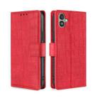 For Samsung Galaxy F14 5G Skin Feel Crocodile Magnetic Clasp Leather Phone Case(Red) - 1