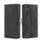 For Samsung Galaxy M54 5G Skin Feel Crocodile Magnetic Clasp Leather Phone Case(Black) - 1