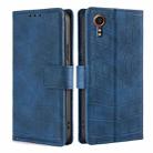 For Samsung Galaxy Xcover 7 5G Skin Feel Crocodile Magnetic Clasp Leather Phone Case(Blue) - 1