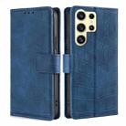 For Samsung Galaxy S24 Ultra 5G Skin Feel Crocodile Magnetic Clasp Leather Phone Case(Blue) - 1