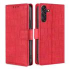 For Samsung Galaxy M55 5G Skin Feel Crocodile Magnetic Clasp Leather Phone Case(Red) - 1