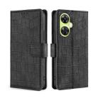 For OnePlus Nord CE 3 Lite 5G Skin Feel Crocodile Magnetic Clasp Leather Phone Case(Black) - 1