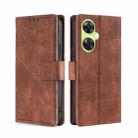 For OnePlus Nord CE 3 Lite 5G Skin Feel Crocodile Magnetic Clasp Leather Phone Case(Brown) - 1