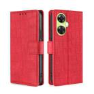 For OnePlus Nord CE 3 Lite 5G Skin Feel Crocodile Magnetic Clasp Leather Phone Case(Red) - 1