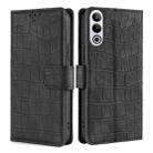 For OnePlus Ace 3V 5G Skin Feel Crocodile Magnetic Clasp Leather Phone Case(Black) - 1