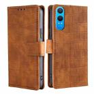 For OnePlus Nord CE 4 Lite 5G Skin Feel Crocodile Magnetic Clasp Leather Phone Case(Brown) - 1