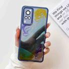For vivo X60 Oil Painting Electroplating TPU Phone Case(Blue) - 1