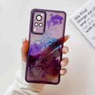 For vivo X60 Oil Painting Electroplating TPU Phone Case(Purple) - 1